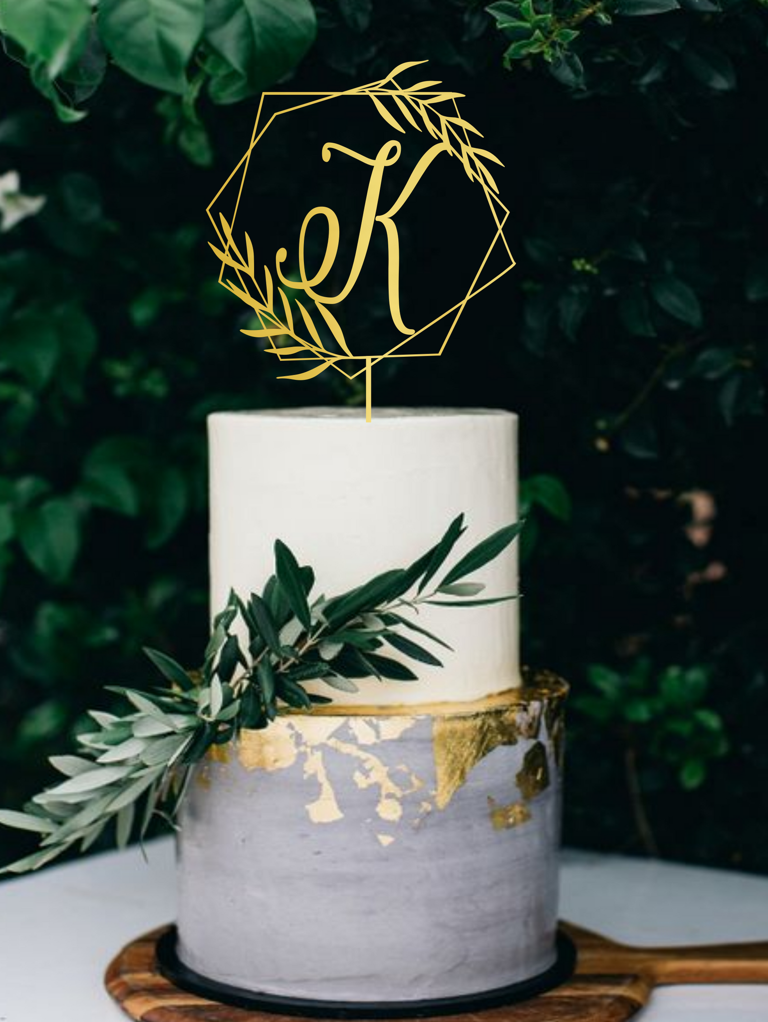 Monogram Wedding Cake Topper – Here's To Us